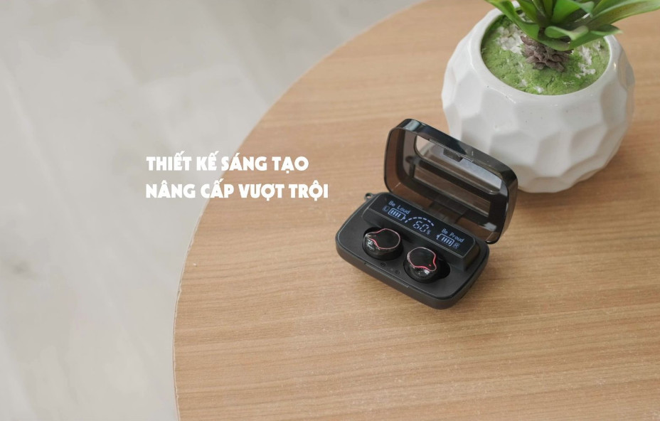 Tai Nghe Bluetooth True Wireless M9 Âm Thanh HiFi Trung Thực, Màn Hình Hiển Thị Sắc Nét, Tích Hợp Thêm Đèn Pin Soi Sáng - Hàng chính hãng