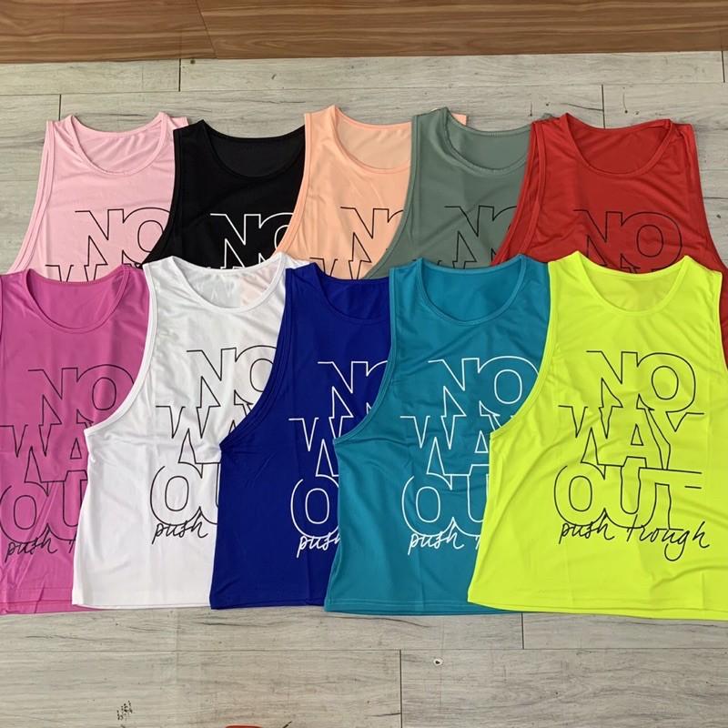 Áo Tanktop thể thao tập gym, yoga nữ NO WAY OUT vải thun lưới thông thoáng mồ hôi