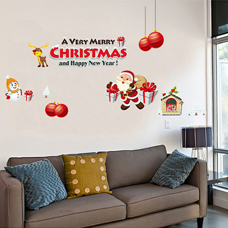 Sticker Decal tráng trí giáng sinh phù hợp trang trí shop, cửa hàng