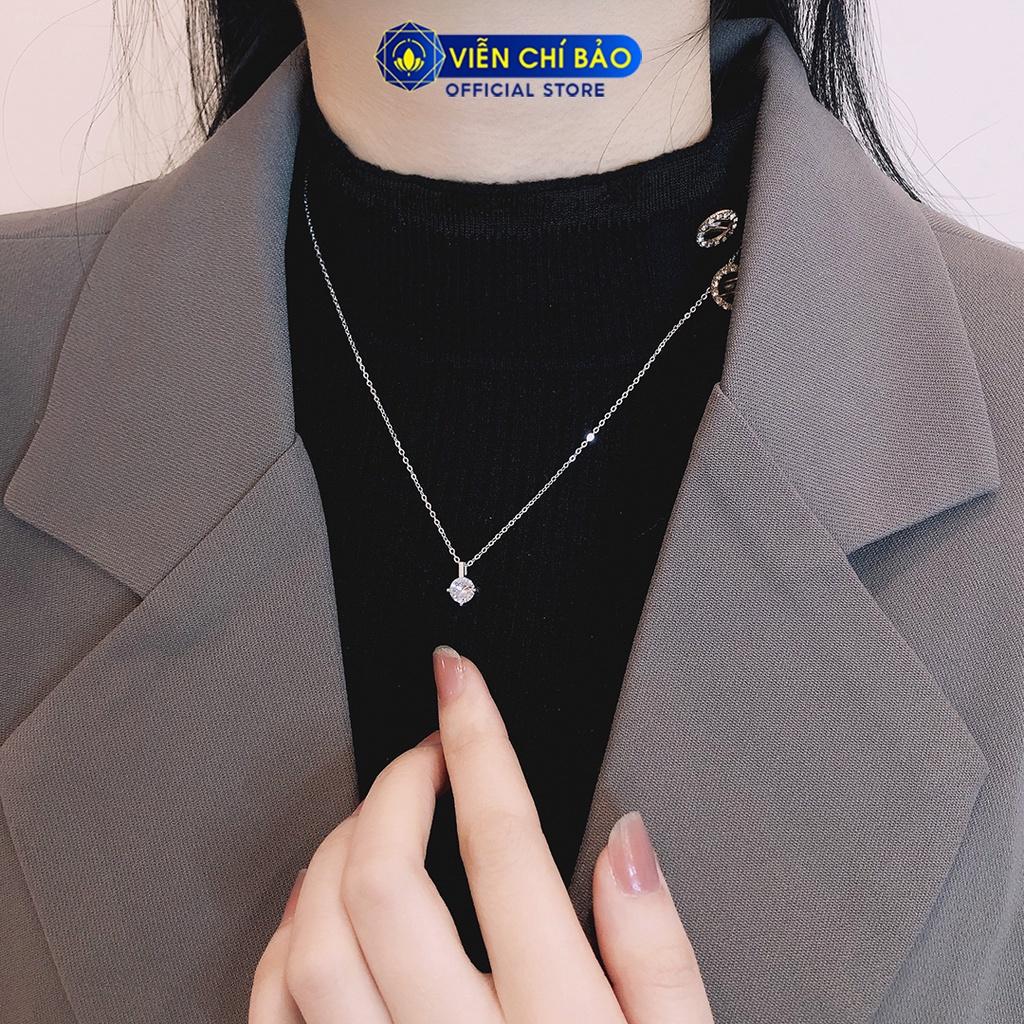 Dây chuyền bạc nữ đính đá nhỏ nữ bạc 925 thời trang phụ kiện trang sức nữ Viễn Chí Bảo D400473*