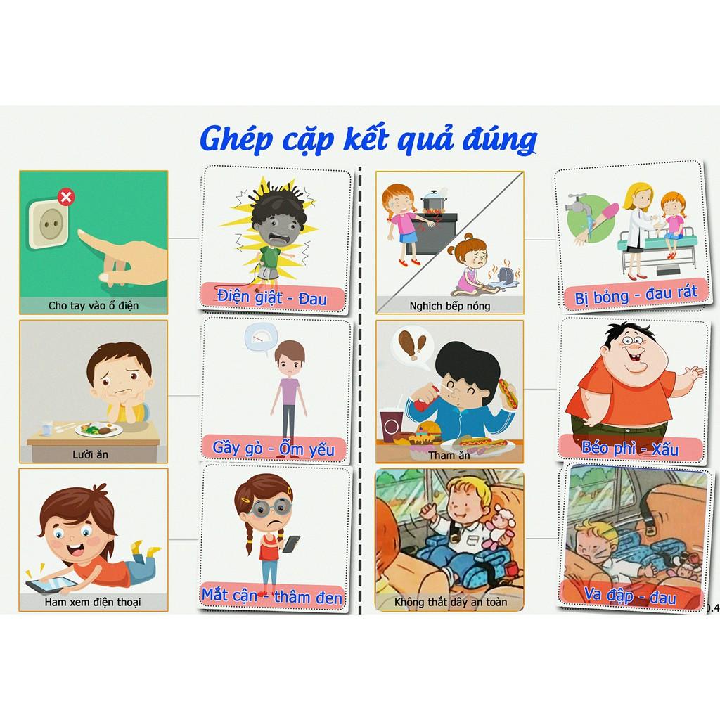 Monsi Edu Học liệu Tư Duy Nhân Quả 10 chủ đề sách dính dán montessori F10M