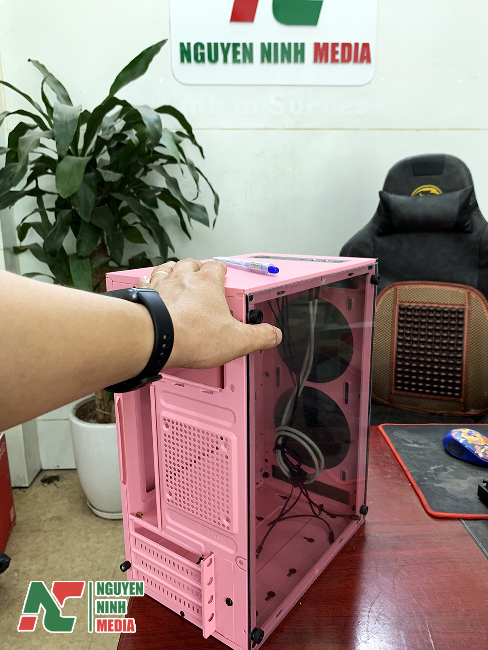 Vỏ Case Mini VSP V212 Pink (Màu Hồng) 2 Mặt Kính Cường Lực - Hàng Chính Hãng