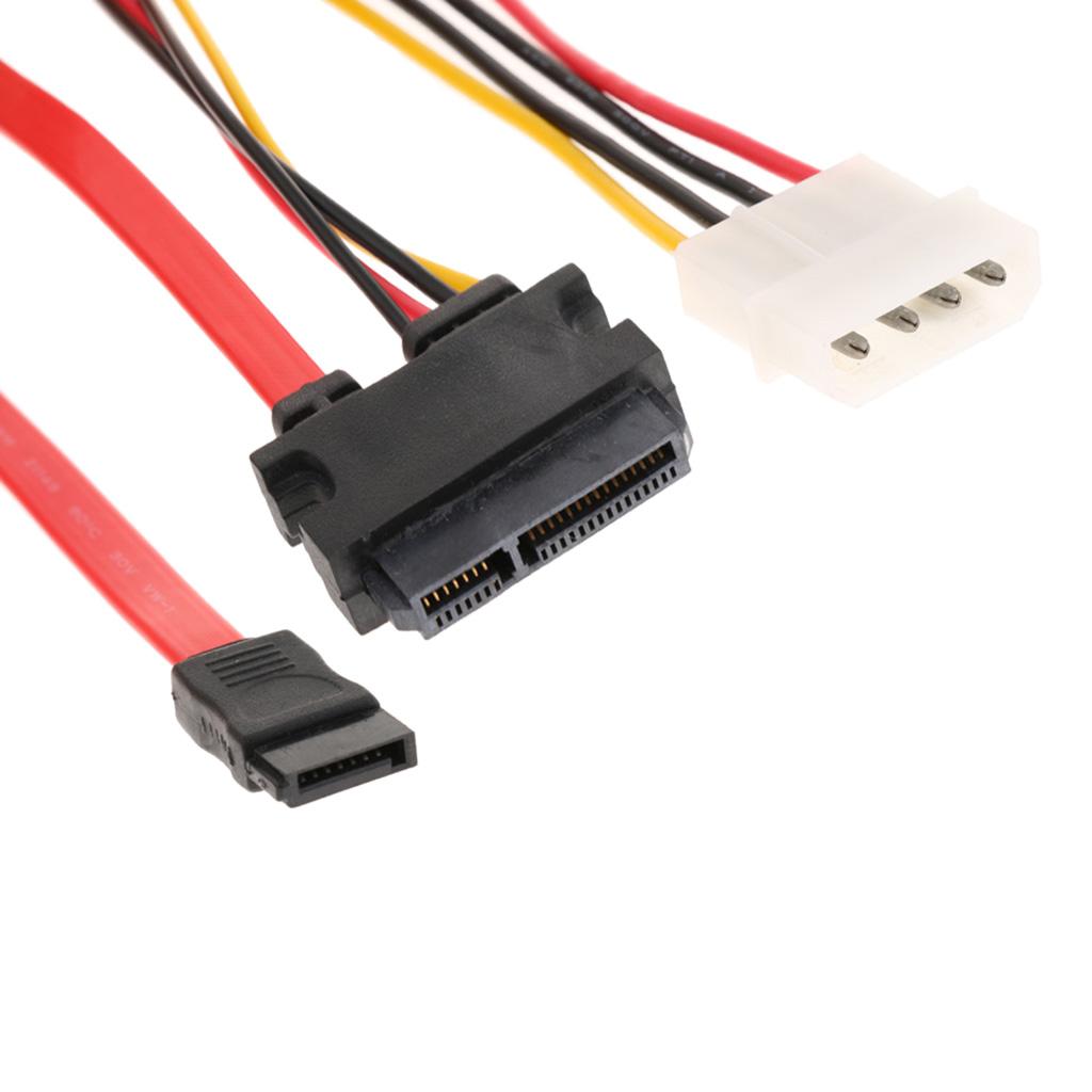 SATA Power Cable HDD Cable 0.7 M 7 + 15 Pin to L4P 4 Pin & 7 Pin
