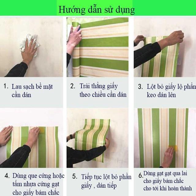 Giấy dán tường hoa hồng 3d xanh 10m x 45 cm sẵn keo