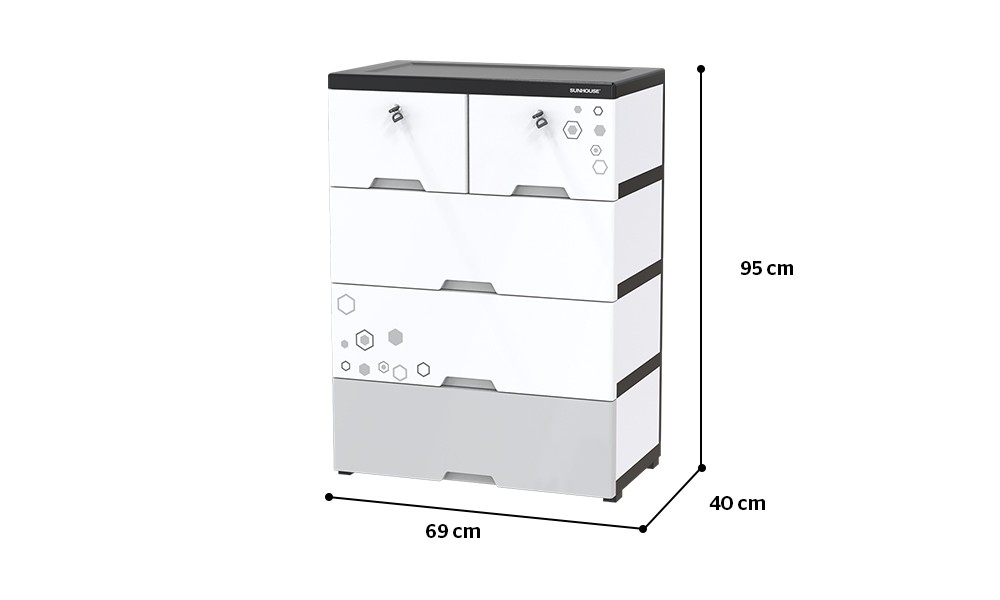 Tủ nhựa đôi 5 ngăn Happy Family SUNHOUSE KS-CA688F5 - Hàng chính hãng