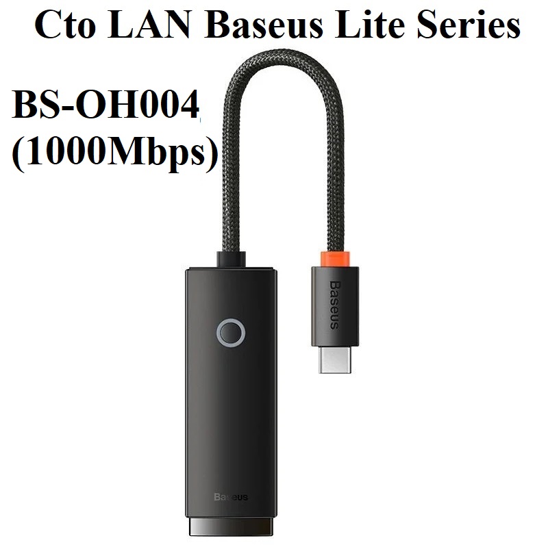 [[ Type-C ra LAN ] Hub / đầu chuyển cổng type-C ra cổng mạng  LAN RJ45 Baseus Lite Series BS-OH004 / BS-OH003 - Hàng chính hãng