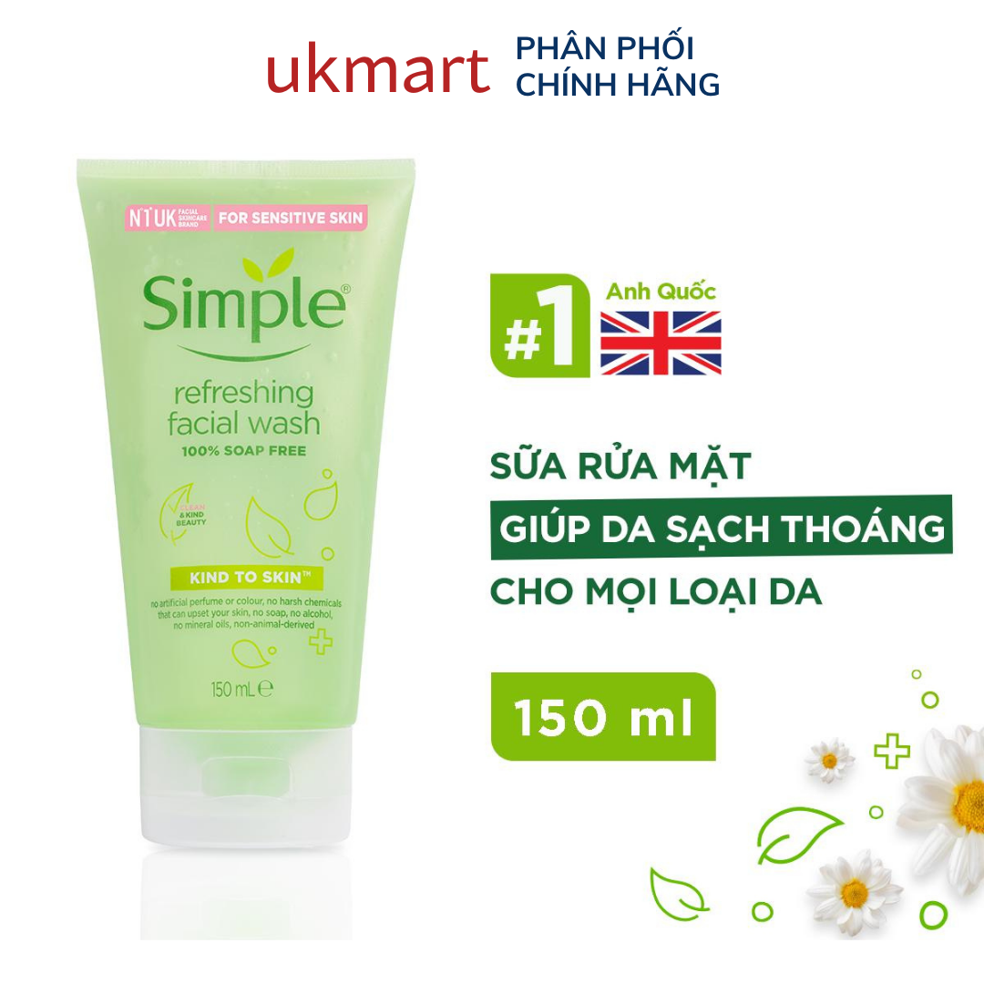 Combo Simple Làm Sạch Tẩy Trang + Sữa Rửa Mặt + Nước Hoa Hồng