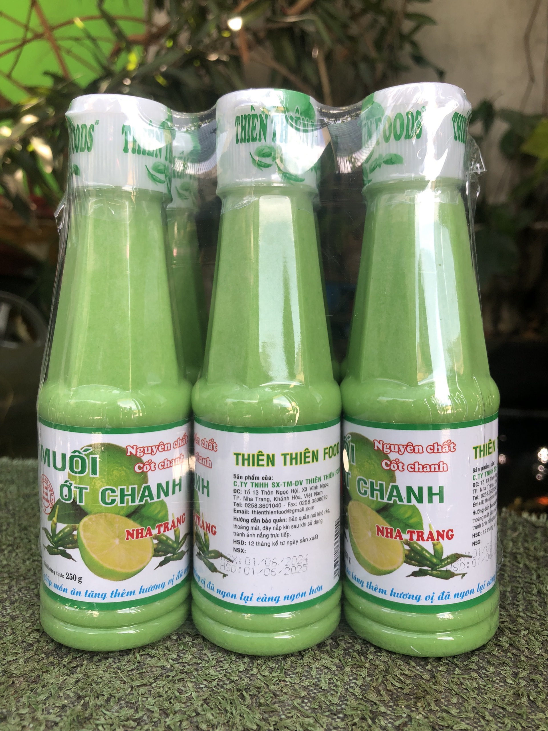 Muối Ớt Xanh Chai Lớn 250g (lốc 6 chai) Thương Hiệu Thiên Thiên Food - Đặc Sản Nha Trang Dùng Chấm Hải Sản