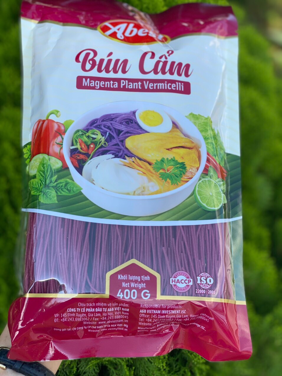 Bún cẩm khô ABEST gói 400G /Bún tươi Hữu cơ/Không phụ gia thực phẩm/không chất bảo quản