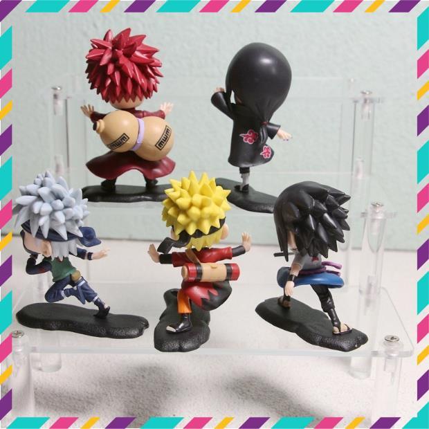 Mô Hình Naruto ChiBi, Bộ 5 Mô Hình Naruto, Kakashi, Itachi, Garaa, Sasuke Siêu Đẹp Cao 8,5 cm - Tượng Figure