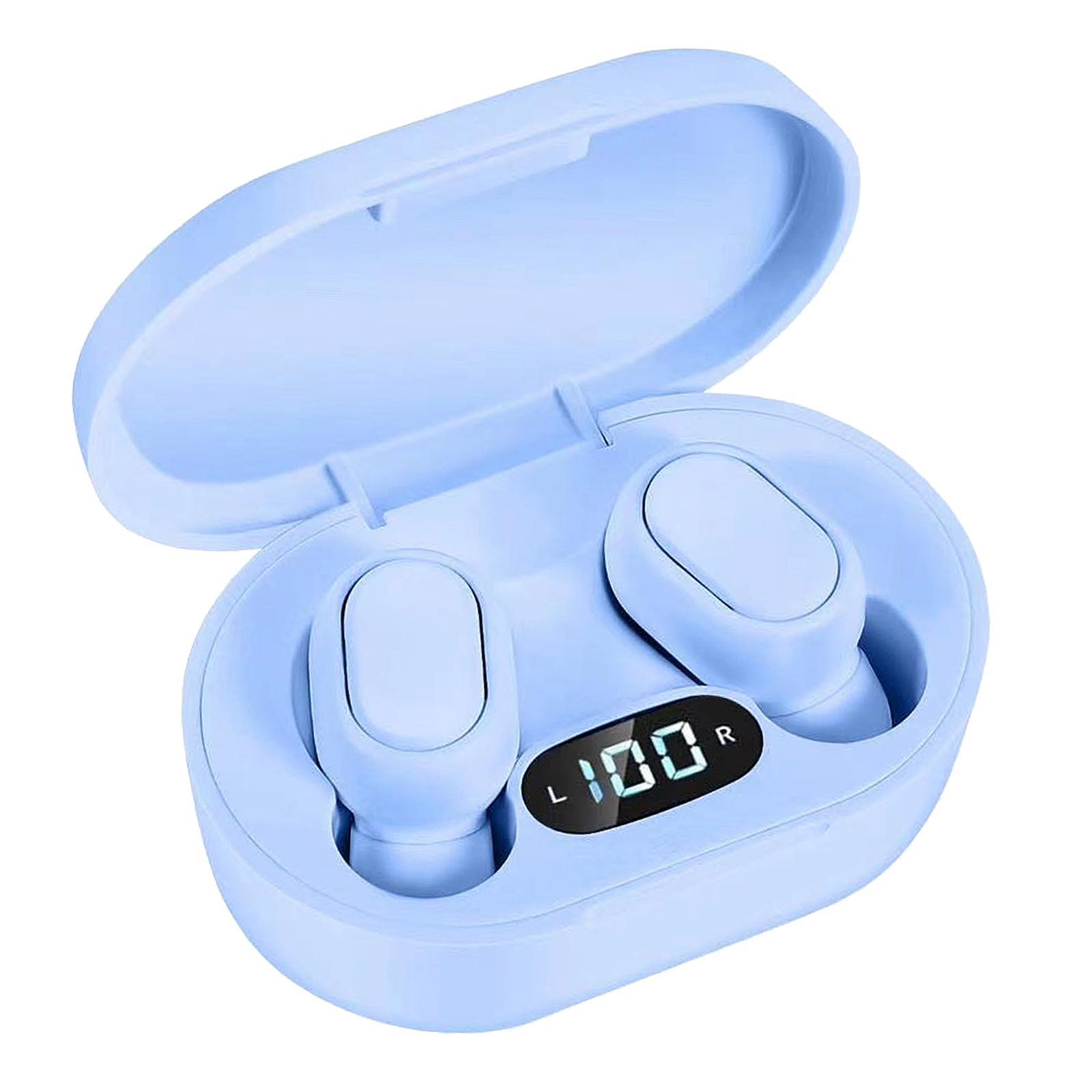 2Pcs Wireless Earbuds Headphones Black+White Stereo LED Display Headset for Car Driving