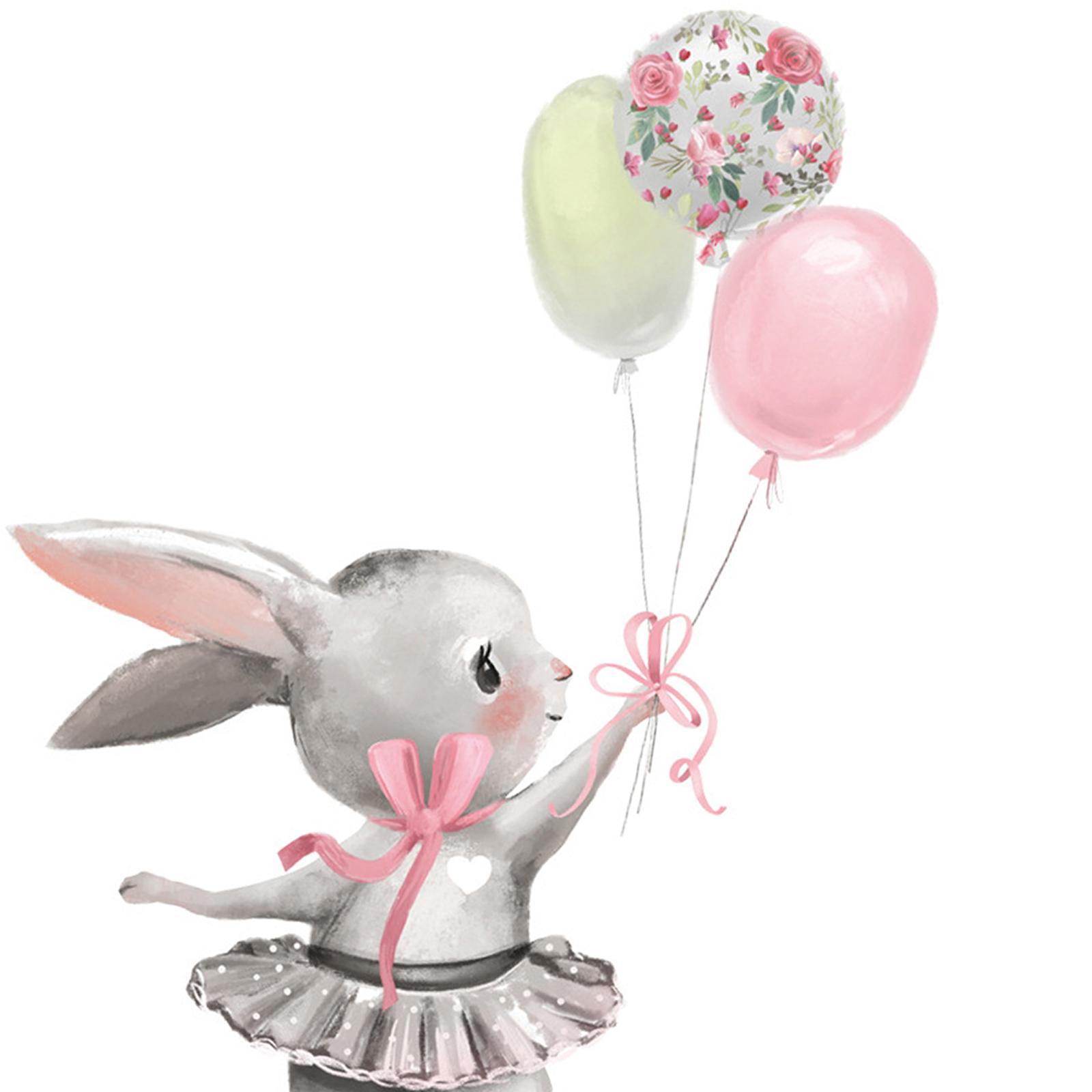Bunny Ballet Rabbit Wall Stickers for Kids Room Nursery Wall Decal Wallpaper