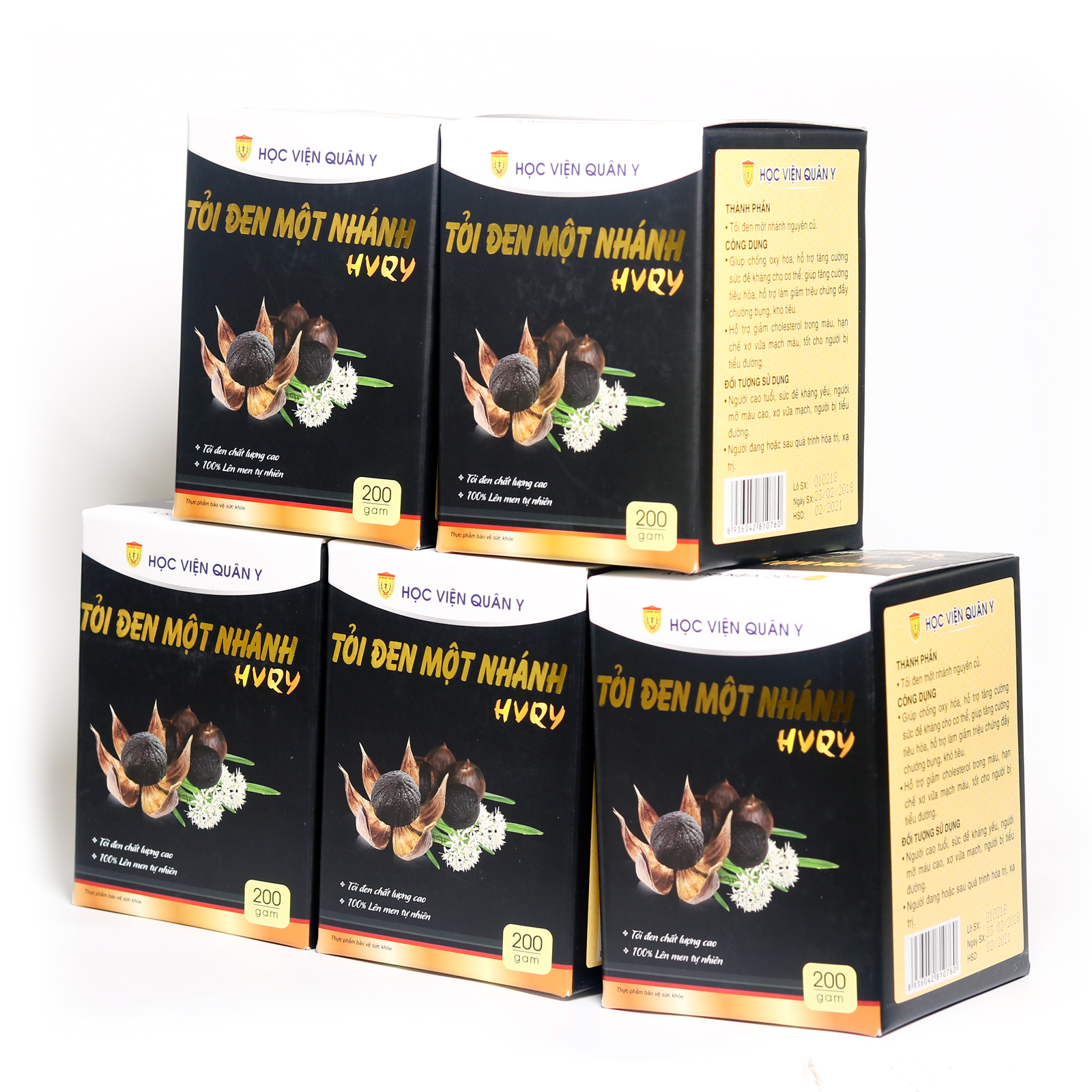 Combo 5 hộp tỏi đen một nhánh Học Viện Quân Y