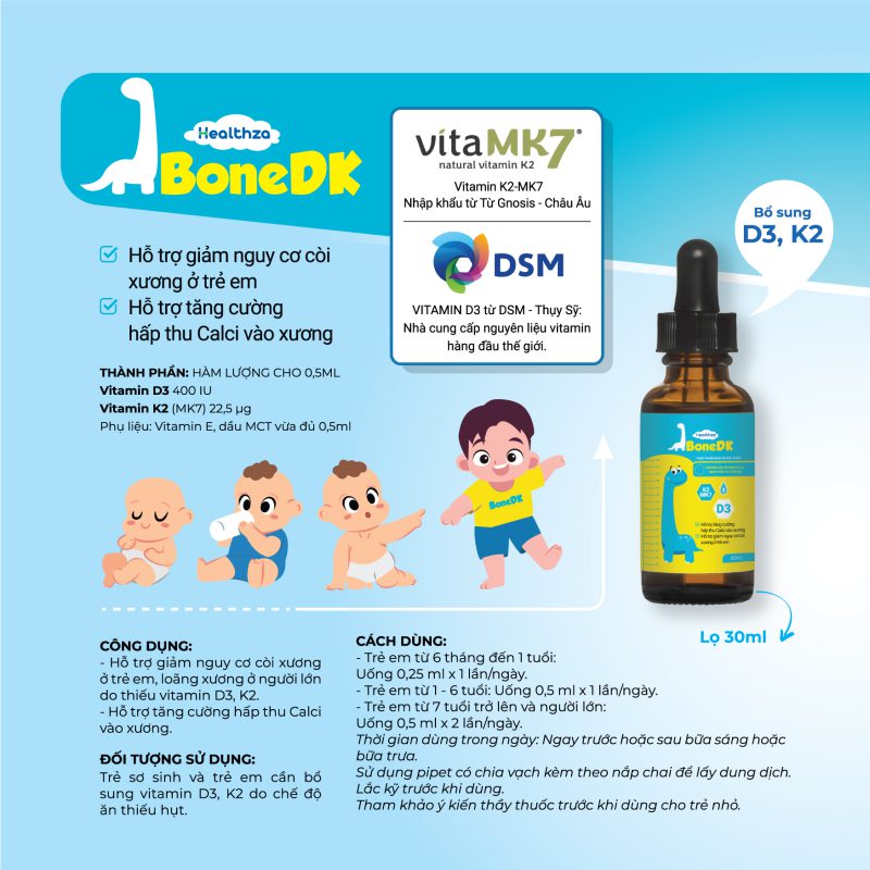 Healthza BoneDK dạng giọt 30ml dành cho bé - Herbland