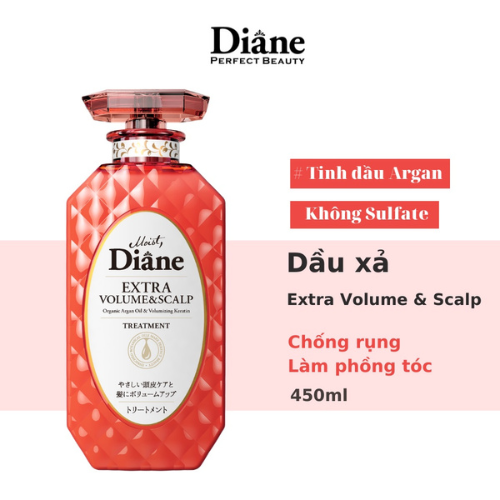 Dầu xả hỗ trợ mọc tóc và làm phồng tóc Moist Diane Extra Volume &amp; Scalp (Dùng cho tóc dễ gãy rụng, tóc xẹp, mỏng thưa, có gàu) 450ml
