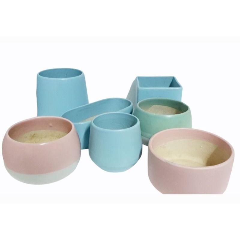 Chậu sứ trồng cây cảnh màu trắng trơn, hồng, xanh