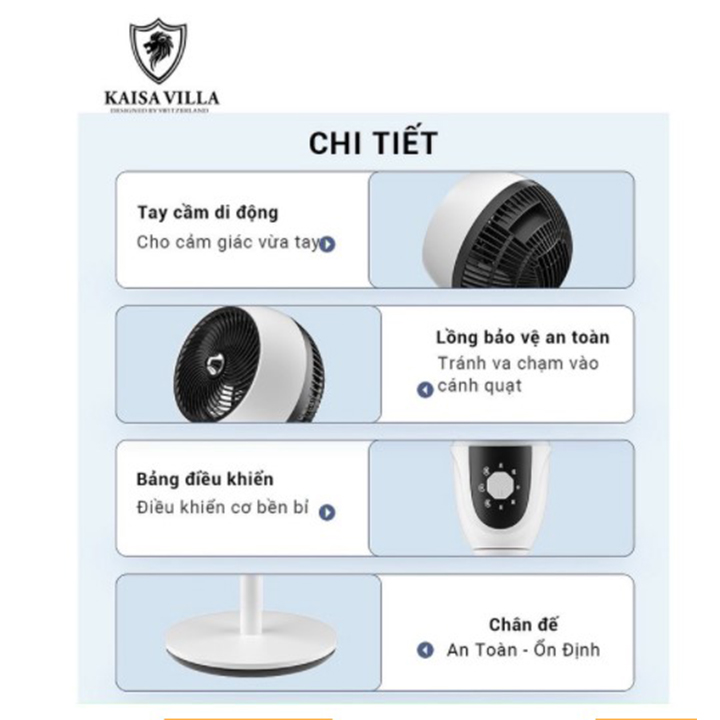 Quạt cơ và điện Kaisa Villa JD 8112-Điều chỉnh chiều cao quạt 600-700m- Hàng chính hãng