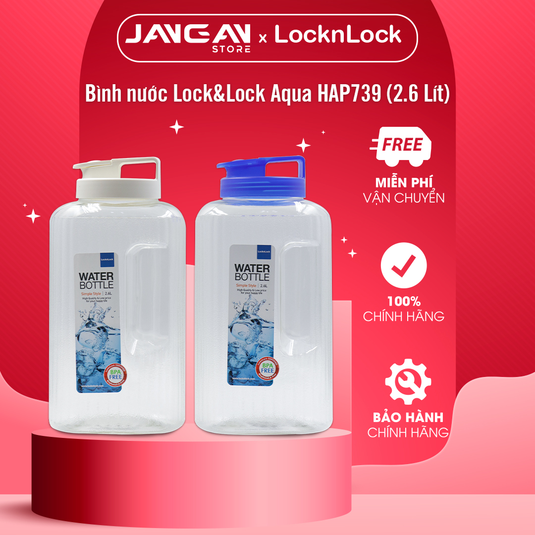 Bình nước Lock&Lock Aqua HAP739B/HAP739W (2.6l)