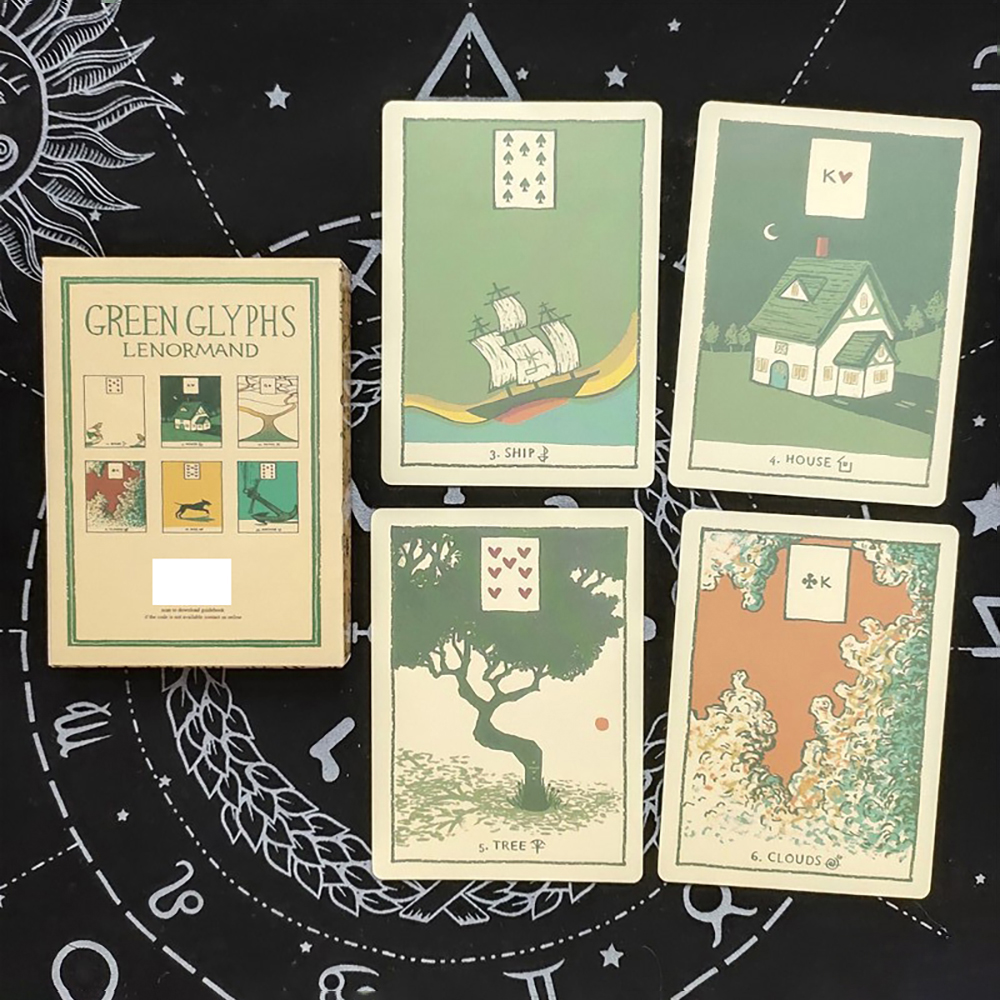 Bộ Bài Lenormand Green Glyphs Tặng Đá Thanh Tẩy