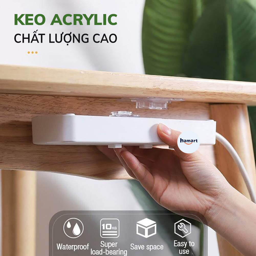 Bộ 2 Miếng Dán Tường Treo Đồ Đa Năng 7x7 Dạng Gài Treo Tranh Ảnh Treo Ổ Điện Wifi Siêu Dính Tường