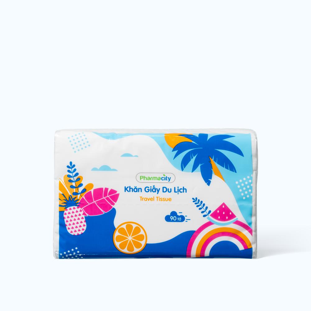 Khăn giấy lụa du lịch Pharmacity Tropical Summer (90 tờ/gói)