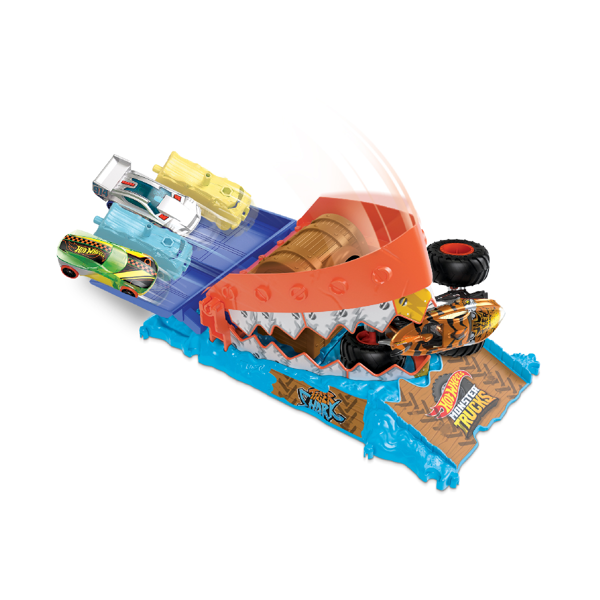Bộ Đồ Chơi Thử Thách Monster Trucks - Vượt Bẫy Cá Mập Hot Wheels HTP17/HNB87