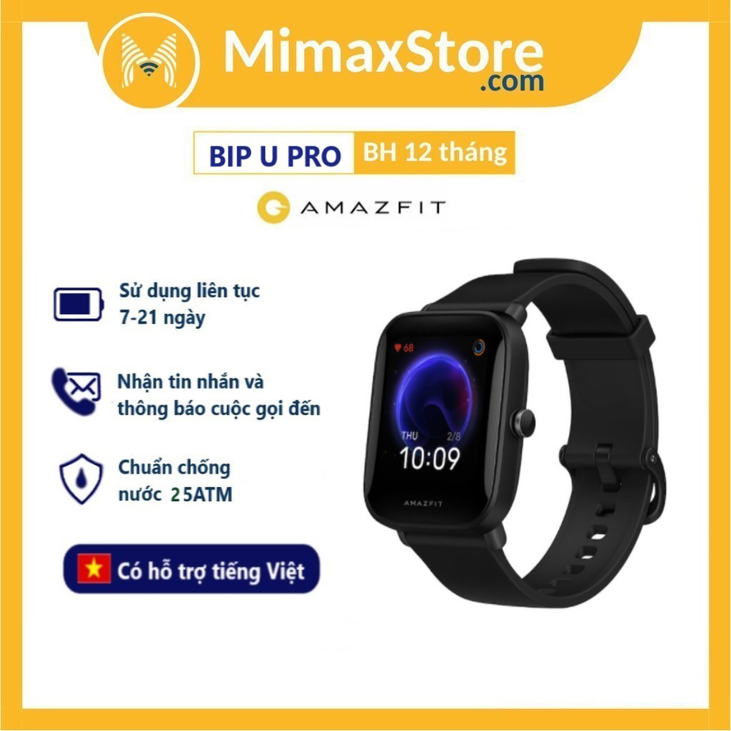 Đồng Hồ Thông Minh Amazfit Bip U Pro | Bản Quốc Tế | Hàng Chính Hãng | Phân Phối Bởi DIGIWORLD