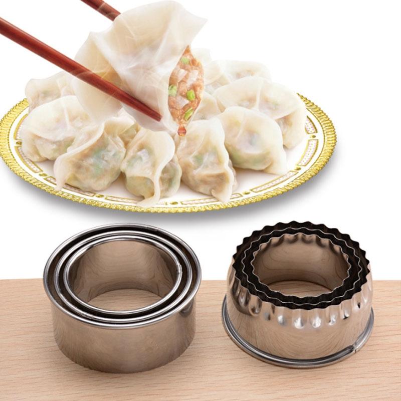 Bộ 3 Khuôn Làm Bánh Xếp Hình Hoa Bằng Thép Không Gỉ