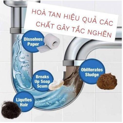Bột Thông Cống Thông Ống Nước nhà cửa Siêu Mạnh Phân Hủy Chất Hữu Cơ - bộ 3 lọ - AsiaMart