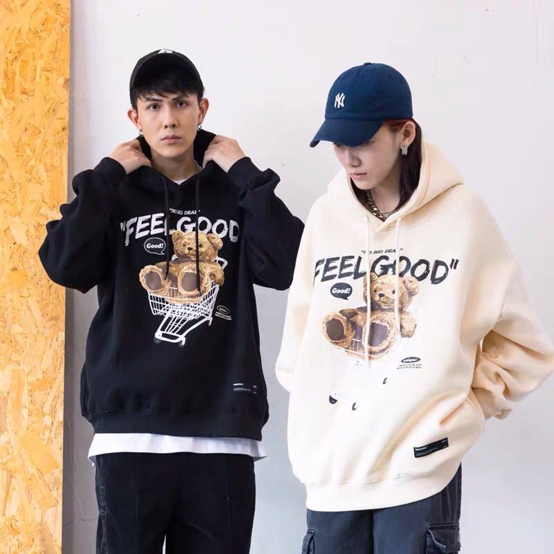 Áo khoác chui đầu hoodie nỉ ngoại tay phồng unisex ulzzang nam nữ AN538