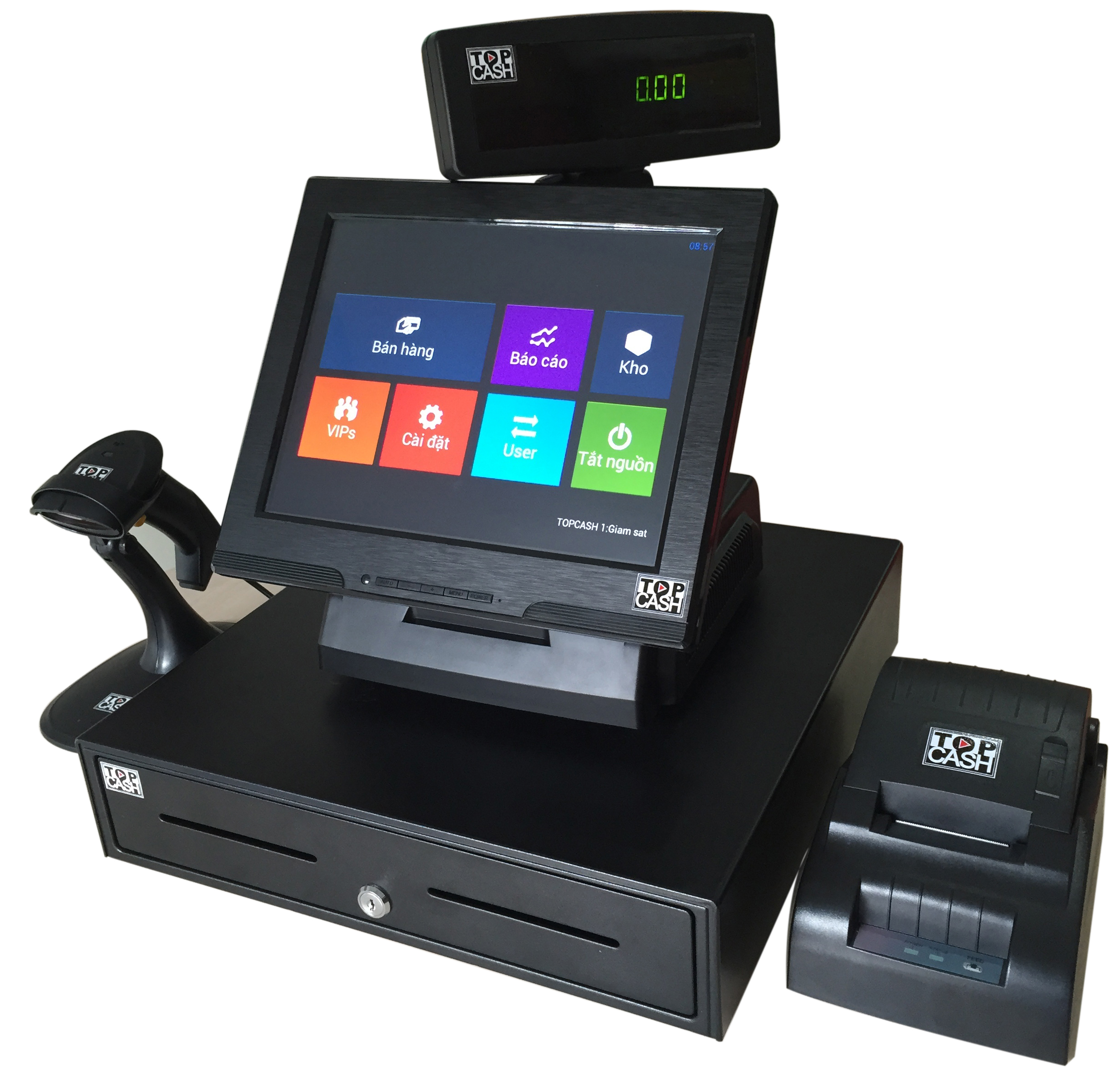 Máy bán hàng có sẵn mềm tính tiền vĩnh viễn kèm theo và máy in hóa đơn bán hàng TOPCASH QT-66 - Hàng nhập khẩu