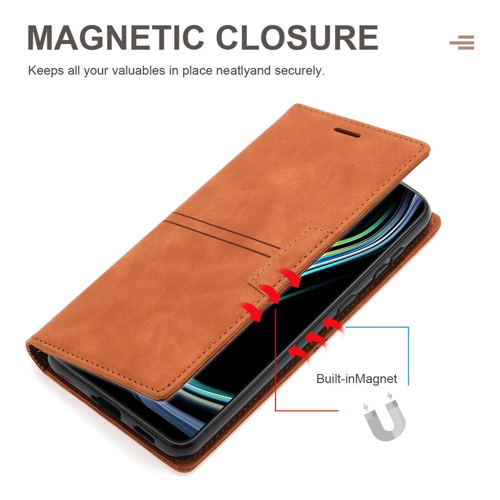 Bao da điện thoại nắp lật từ tính/ giá đỡ/ màu trơn cho Samsung Galaxy S10 Plus S10e S8 Plus S9 Plus