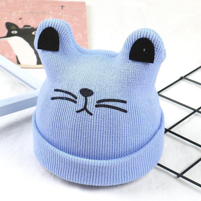 Mũ len cho bé, chất liệu len cao cấp giữ ấm đầu và tai cho bé yêu, nón len hình mèo milk đáng yêu, có nhiều màu để chọn