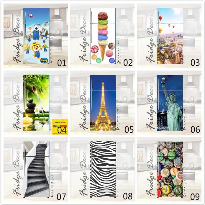 Decal 3D dán Cửa Tủ Lạnh chống thấm cao cấp