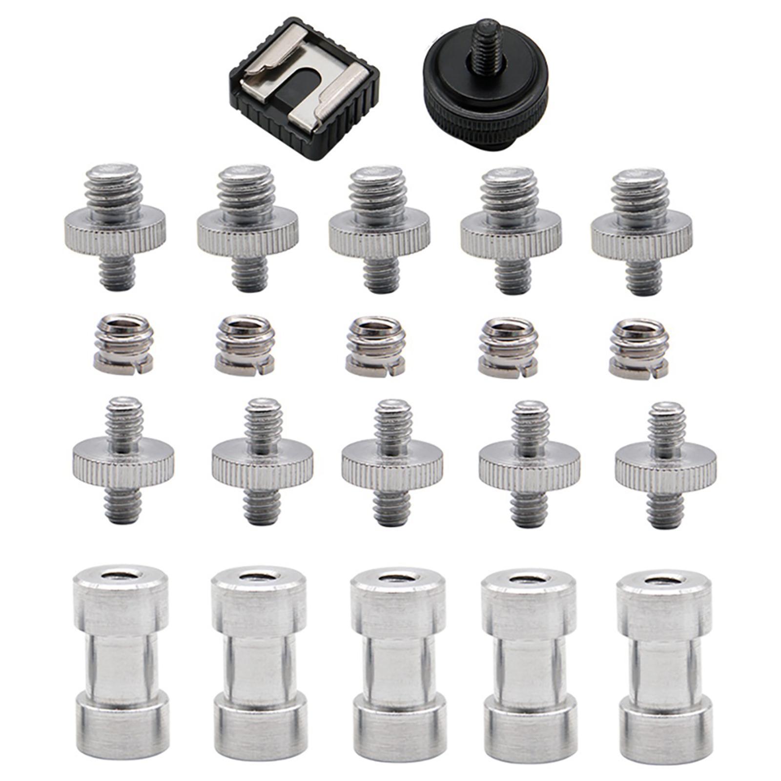 22Pcs Camera Screw Kit 1/4 inch and 3/8 inch Hot Shoe Mount for Monopod