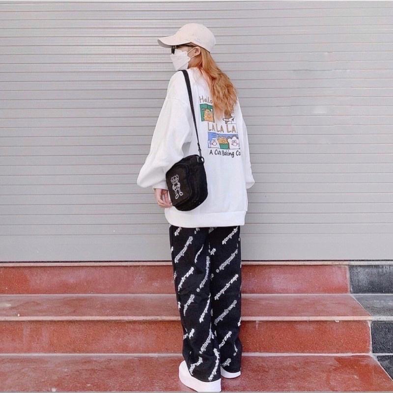 Áo Sweater Chữ Ngực COOKIE Form Rộng Tay Phồng Ulzzang