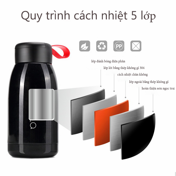 Bình Giữ Nhiệt SWEEJAR Thép 304 Không Gỉ Di Động Mini 520ML Dễ Thương Nhỏ Gọn Khi Mang Theo BGN09