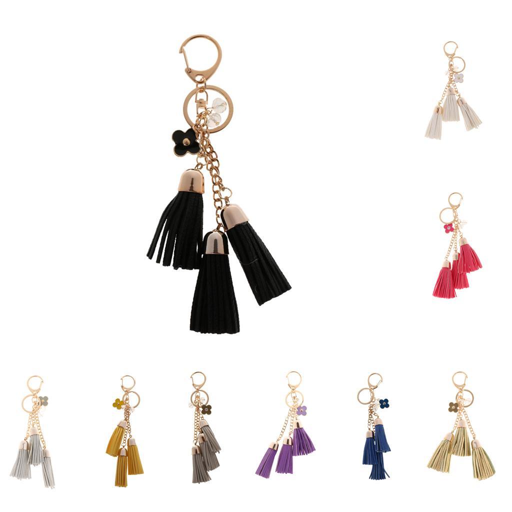 Fashion Bag Faux Leather Tassel Pendant Accessory Purse Decor Charm Keychain