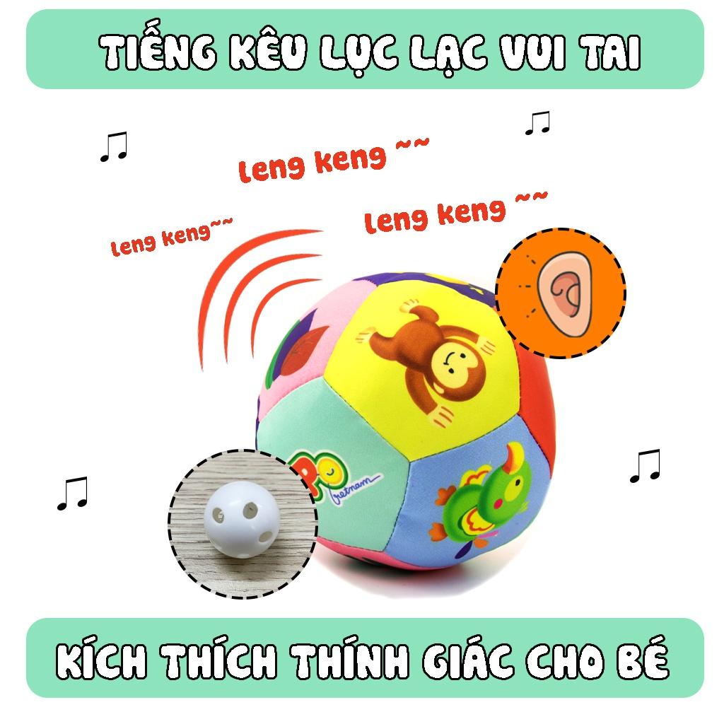 Bóng vải PiPoVietnam gắn lục lạc luyện cầm nắm an toàn cho trẻ sơ sinh và trẻ nhỏ