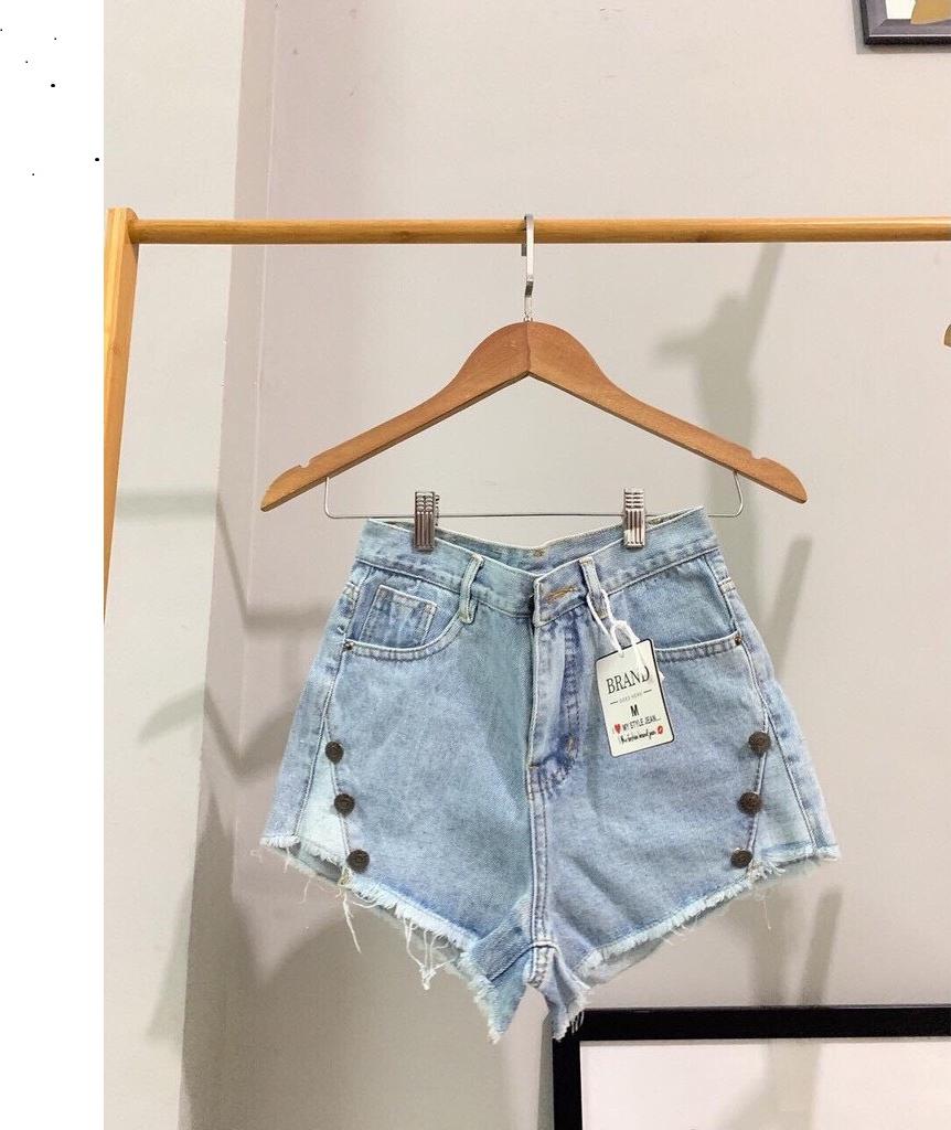 Quần short nữ lưng cao Julido S07 chất jean, một màu, ba kích thước thời trang trẻ trung