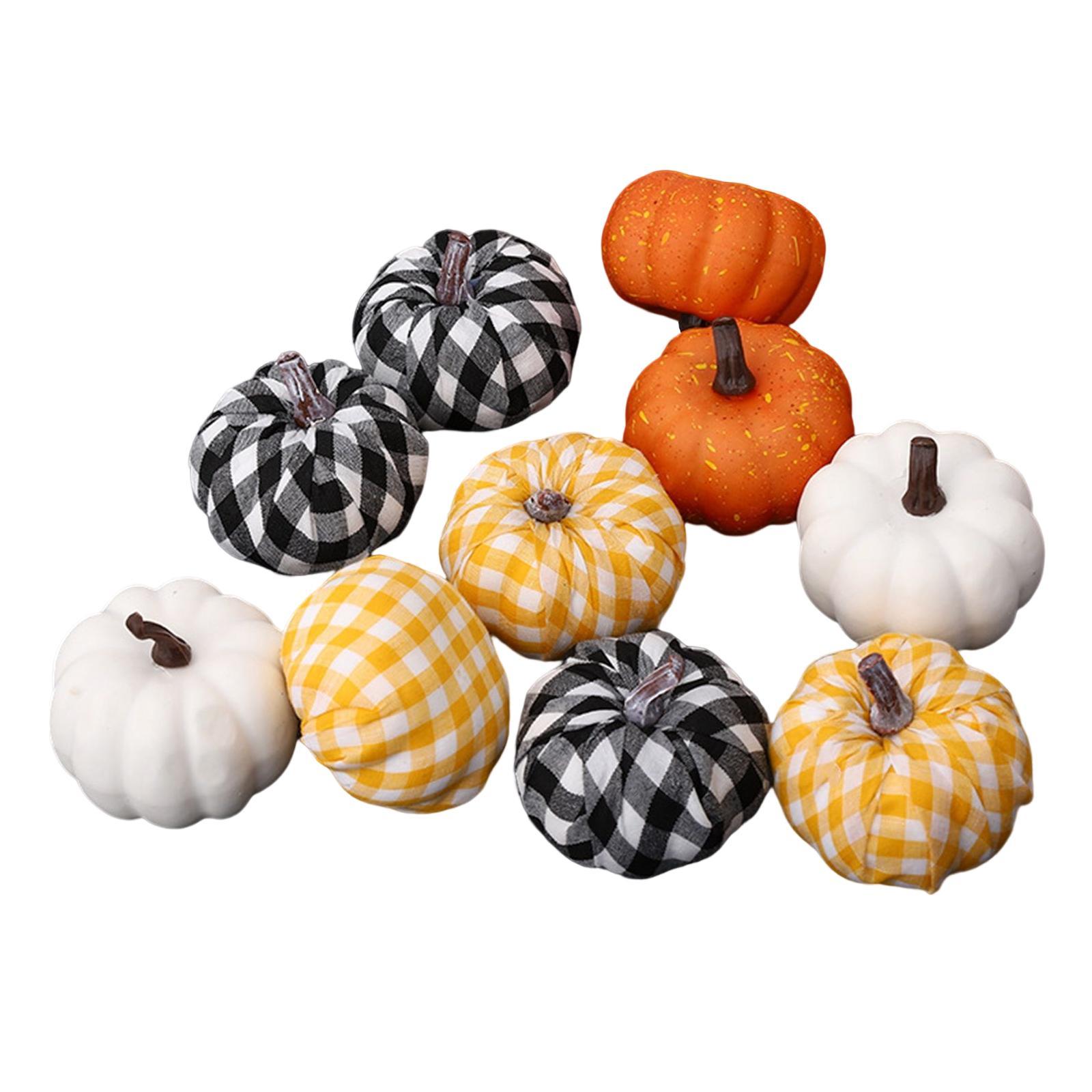 10 Pieces Simulation Pumpkin Decoration Fake Lifelike Props Foam Artificial Pumpkins for Home Outdoor Fireplace ,Thanksgiving Wedding