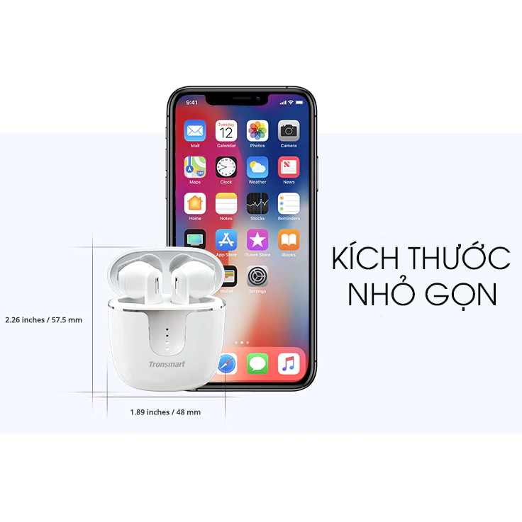 Tai Nghe Bluetooth Tronsmart Onyx ACE, Tai Nghe Nhét Tai Không Dây, Tai Nghe Thể Thao Bluetooth 5.0 Khử Tiếng Ồn Với Chip Qualcomm APTX 4 Micrô -4081- Hàng Nhập Khẩu