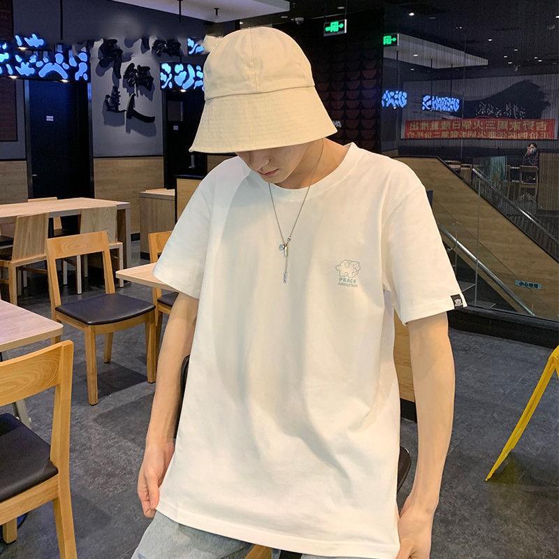 Hình ảnh Áo thun nam nữ unisex tay lỡ PEACE phông form rộng teen cổ tròn oversize cotton giá rẻ basic đen trắng tee pull 