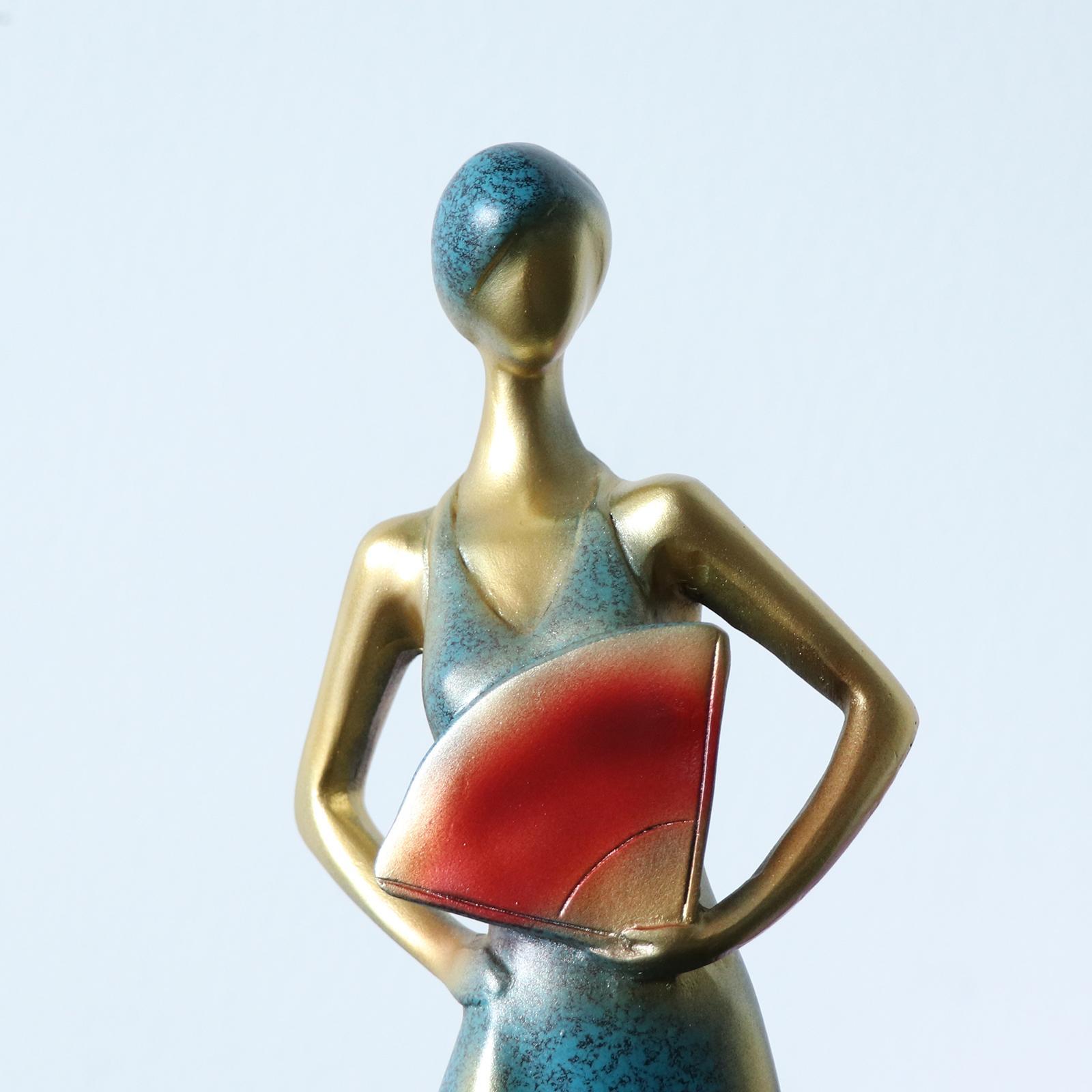 Modern Beauty Statue Bottle Rack Holder Home Centerpieces Decor Blue