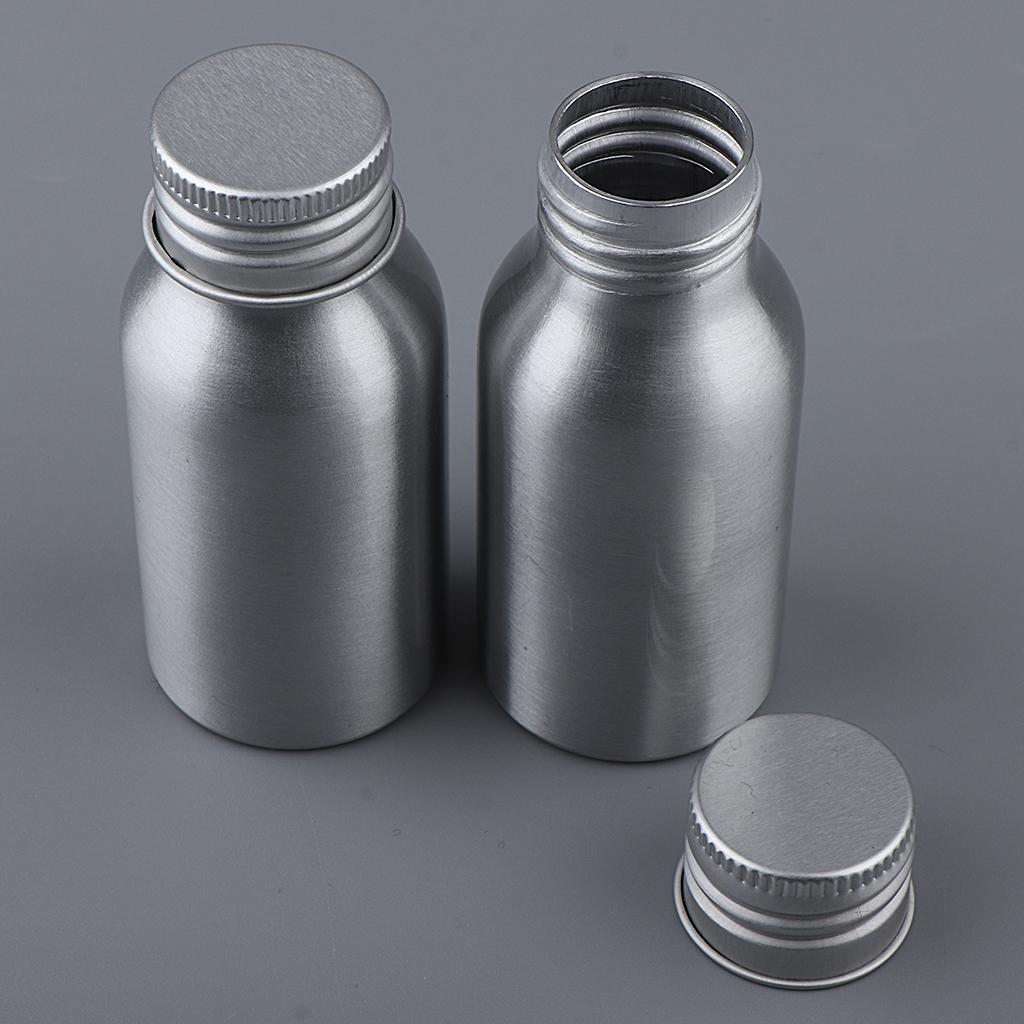 2x Travel Aluminum Refillable Makeup Bottle Liquid Empty Cosmetics Container