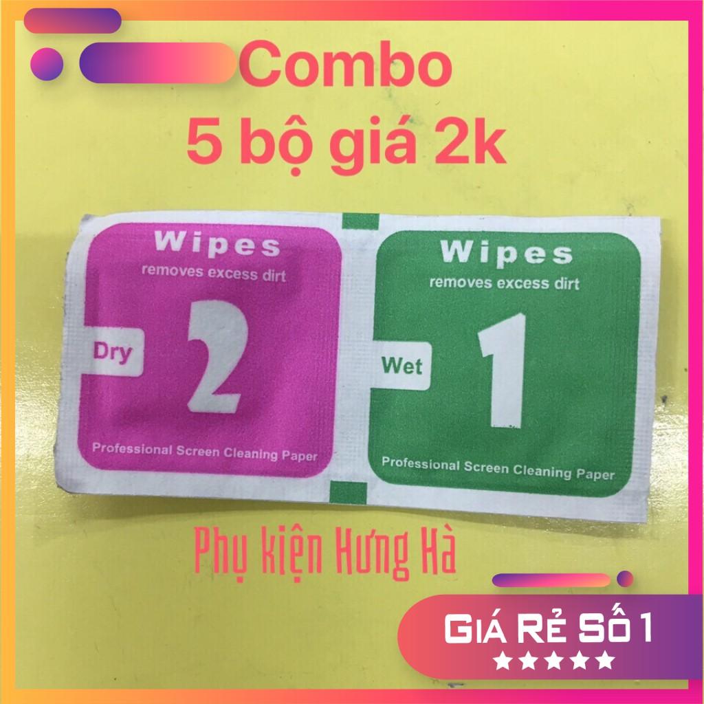 Combo 5 bộ 1.2 giấy lau màn hình điện thoại, ipad, kính, Máy tính bảng, ống kinh....v.v.v