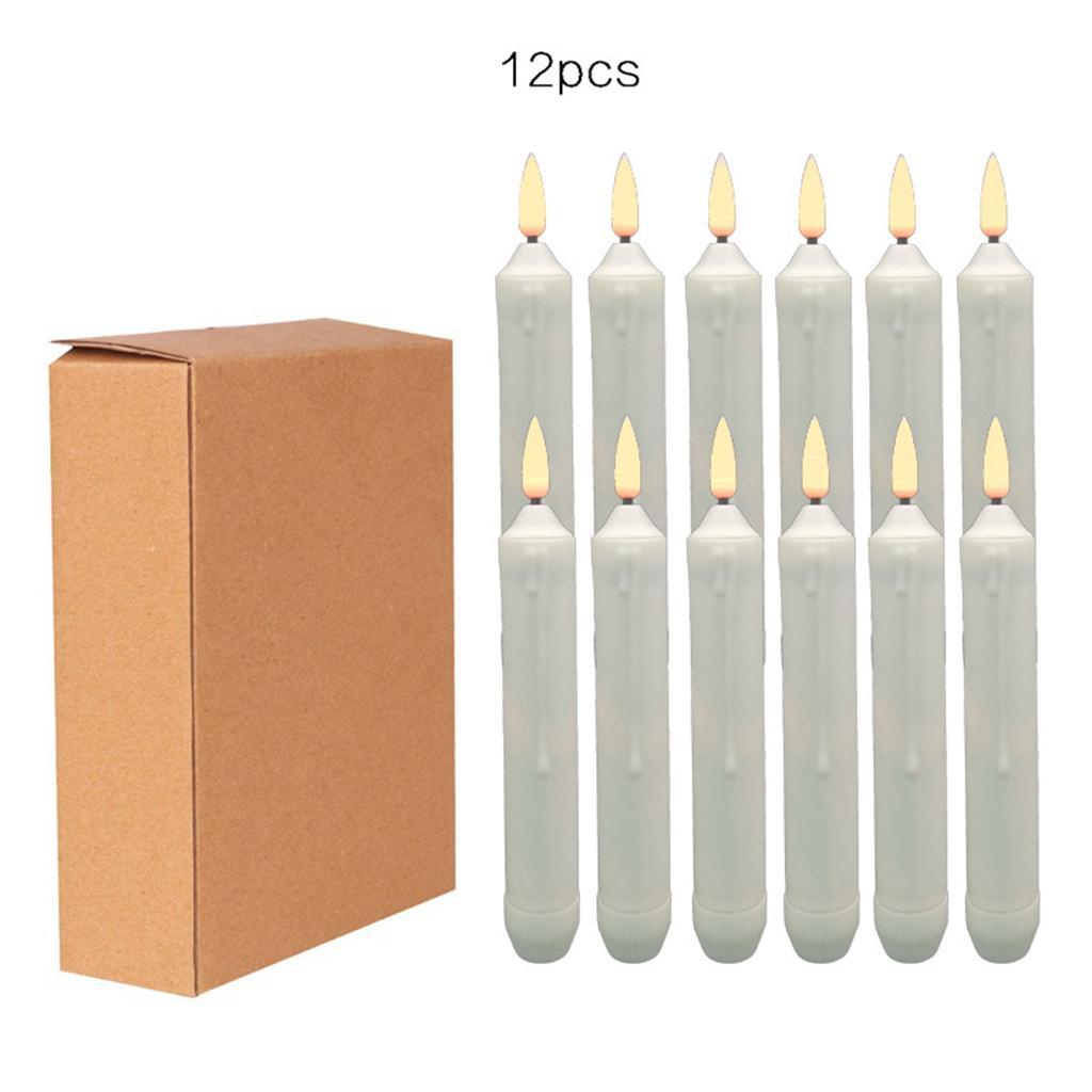 12Pcs Flameless Candles Candle Taper Candles Decorations