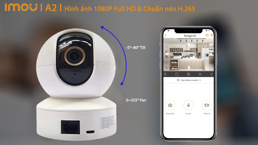 Camera Wifi IMOU Ranger S2 (A43EP) - 2K - Mẫu mới 2023,Xoay 360 độ,Đàm thoại 2 chiều ,Tích hợp míc và loa, Còi Hú Báo Động - Bảo Hành 24 Tháng