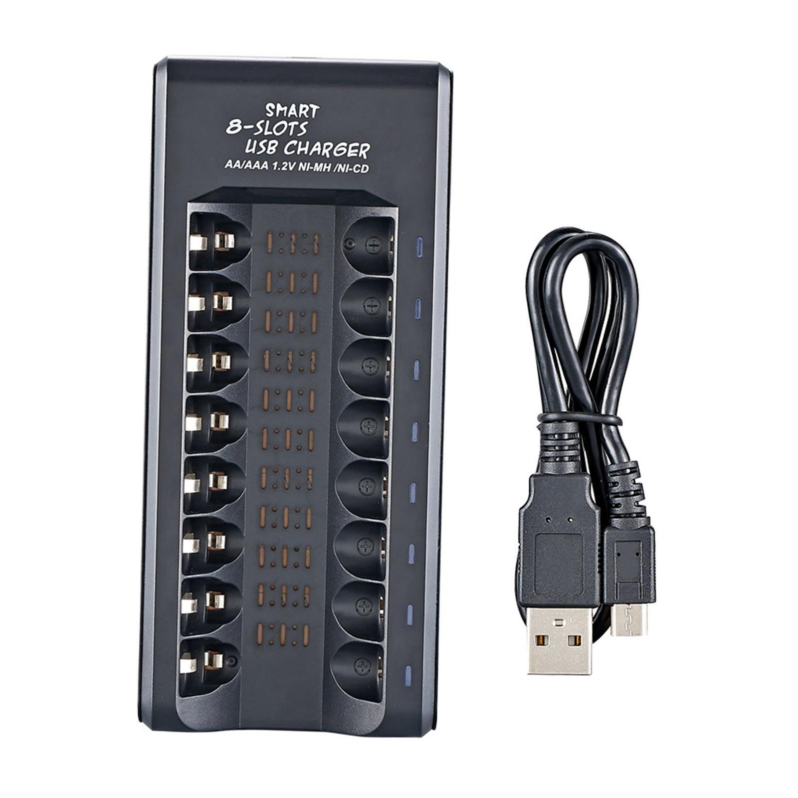 8-slot 1.2V  AA/AAA Battery Rechargeable USB Charger