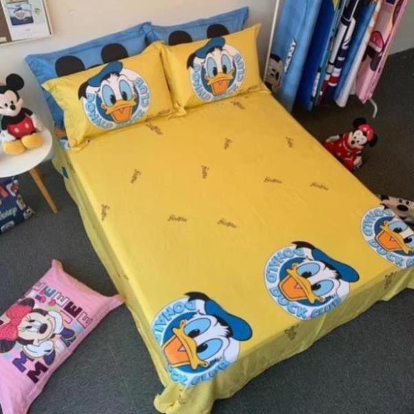 Bộ ga gối cotton hoạt hình Disney vịt Donald quà tặng dành cho bé yêu